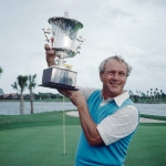 Achievement Arnold Palmer lifts the trophy in the air after winning the Senior PGA Championship at the PGA National Golf Club in Palm Beach Gardens, Florida. Photo by Brian Morgan/Popperfoto. of Arnold Palmer