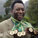 Achievement Pelé shows off his six domestic championship medals at a Brazilian football confederation event recognizing the previous incarnations of the national championships in Rio de Janeiro. of Pelé (Edson do Nascimento)