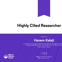 Award USA , Highly Cited Researcher ─ 2019