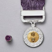 Award Medal with Purple Ribbon
