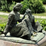 Achievement "Anne Sullivan - Helen Keller Memorial" - a bronze sculpture in Tewksbury, Massachusetts. of Helen Keller
