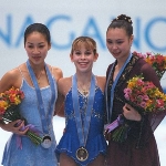 Achievement Michelle Kwan of the United States won the silver medal, Tara Lipinski won the gold medal and Lu Chen of China won the bronze medal in the free skate at White Ring Arena during the Winter Olympic Games in Nagano, Japan. Photo by Mike Powell/Staff. of Tara Lipinski
