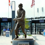 Achievement Doby's statue near Progressive Field, Cleveland, Ohio of Larry Doby