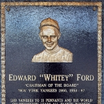 Achievement Ford's plaque at Monument Park in Yankee Stadium of Whitey Ford
