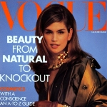 Achievement Cindy Crawford on the cover of Vogue (United States), October 1990 issue. of Cindy Crawford