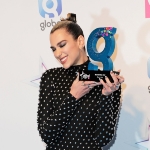 Achievement Dua Lipa poses with her award for Best British Act at the 2020 Global Awards in London. of Dua Lipa