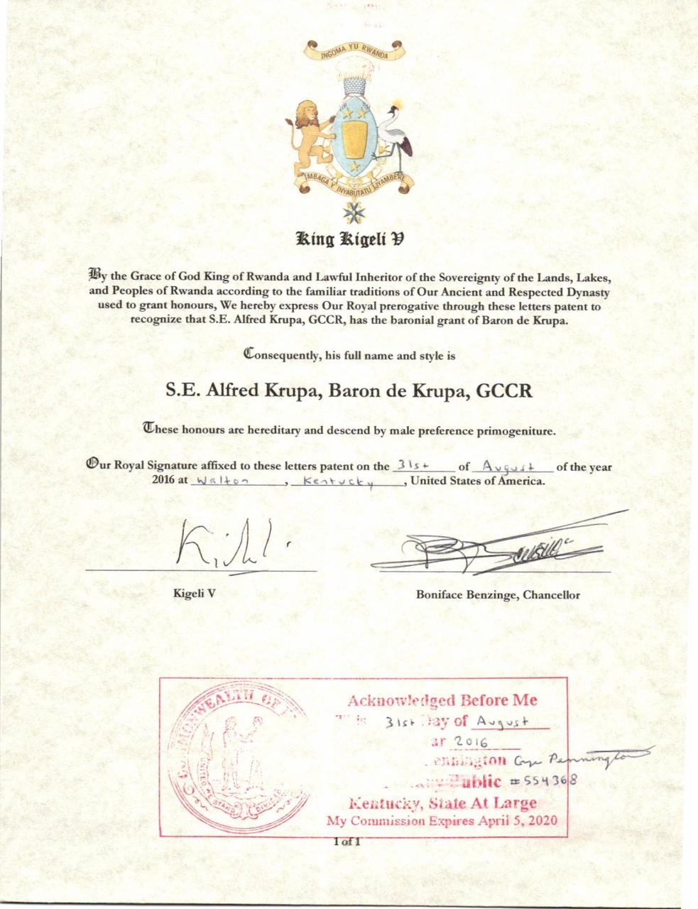King Kigeli V Foundation Prize