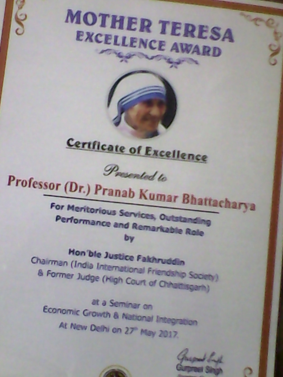 Gallery of Prof. Dr. Pranab Bhattacharya