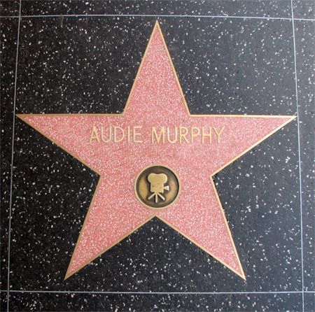 Audie Murphy's star on the Hollywood Walk of Fame