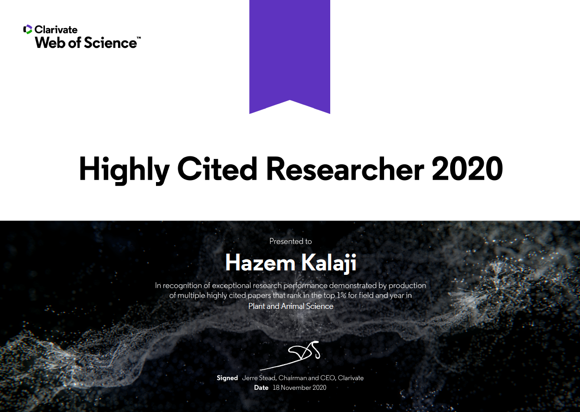 Highly Cited Researcher ─ 2020