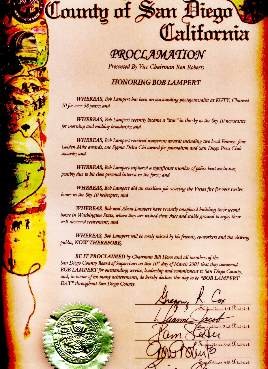 San Diego County Proclamation