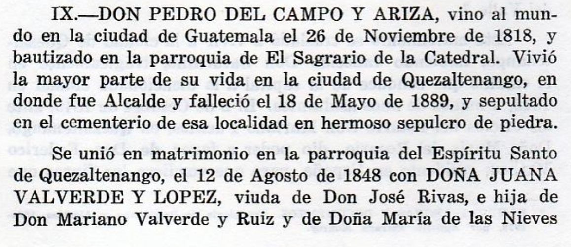 Grandfather: Pedro del CAMPO Y ARIZA