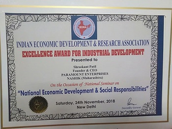 Excellence Award For Industrial Development -2018