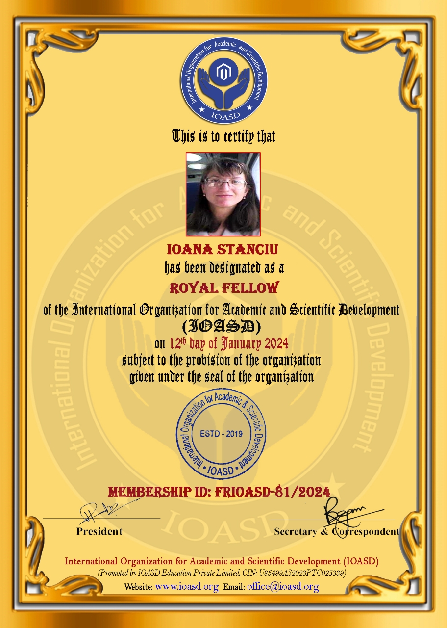 Certificate of membership follow,, International Organization for Academic and Scientific Development’’
