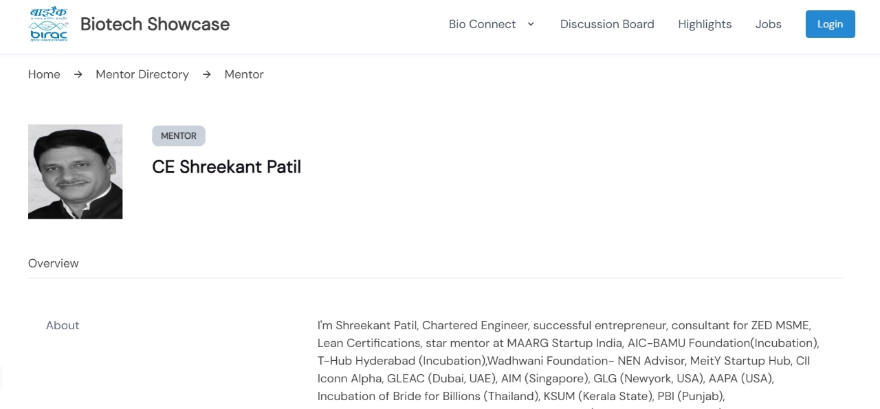 Career period of Shreekant Patil in career